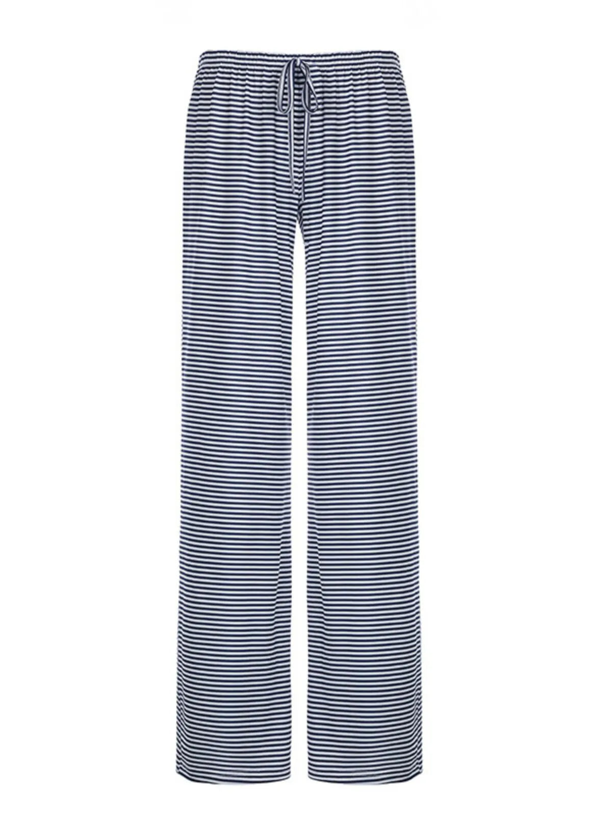Chic Casual Fitted Comfy Striped Print Daily Wear Low Rise Palazzo Pants