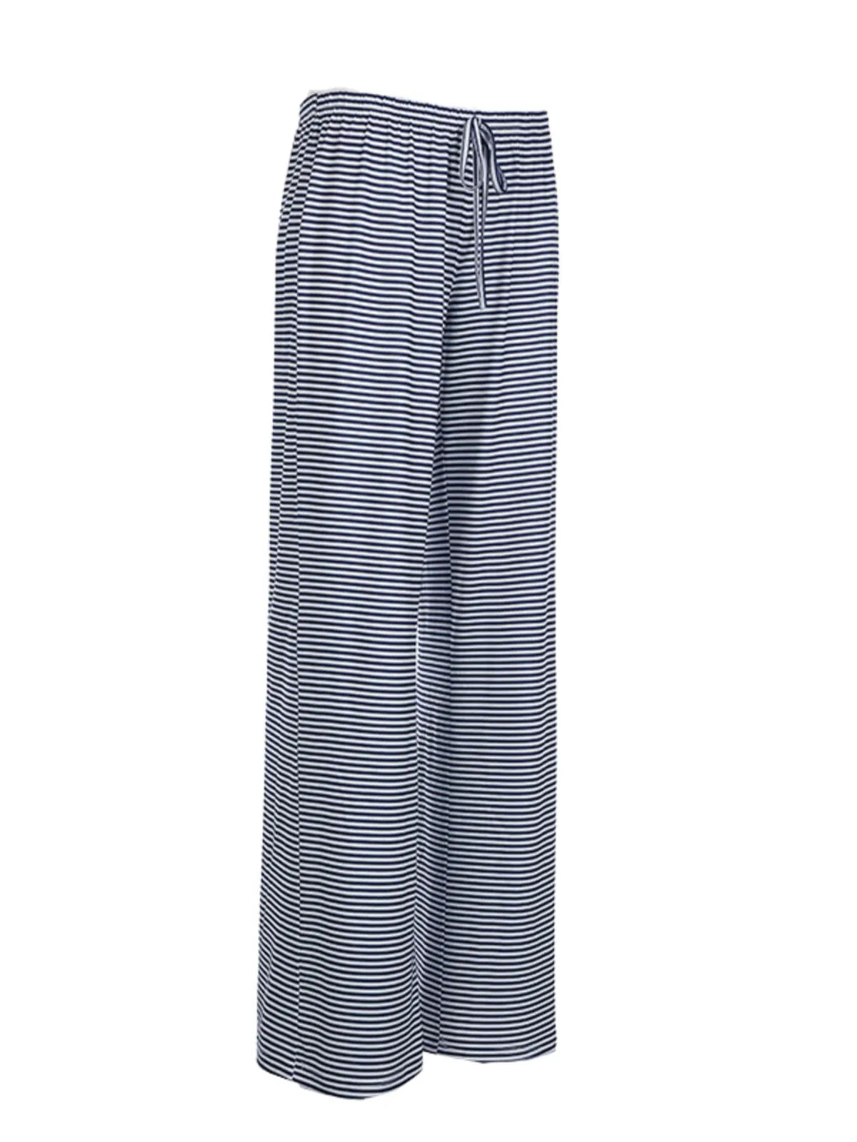 Chic Casual Fitted Comfy Striped Print Daily Wear Low Rise Palazzo Pants