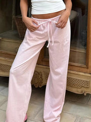 Chic Casual Fitted Comfy Striped Print Daily Wear Low Rise Palazzo Pants