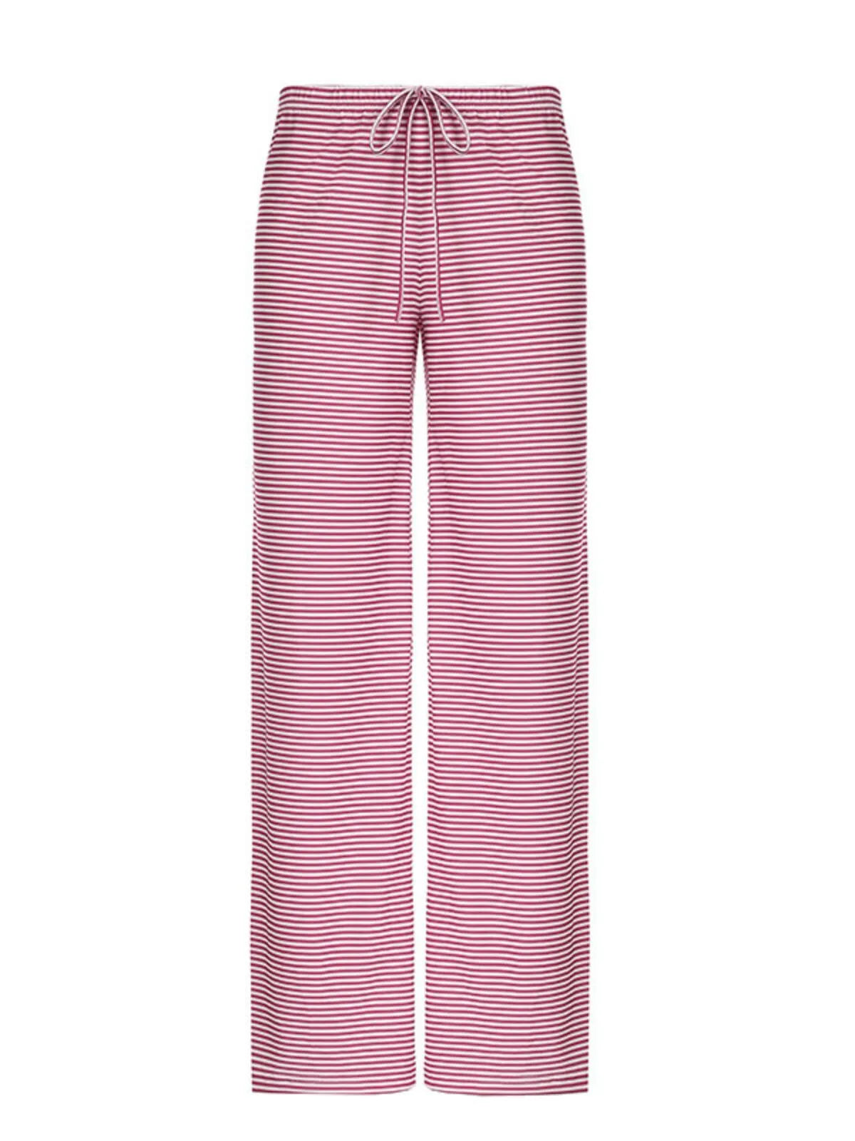 Chic Casual Fitted Comfy Striped Print Daily Wear Low Rise Palazzo Pants
