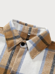 Classic Gingham Plaid Lapel Woolen Coat