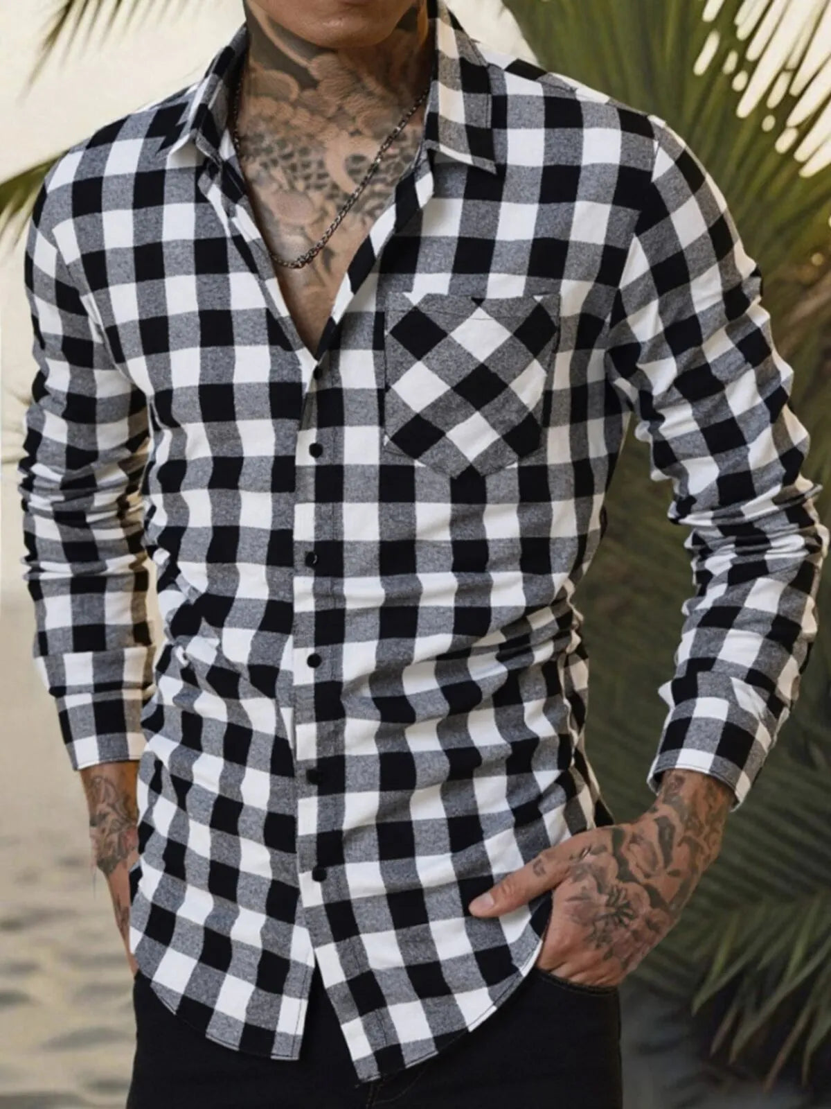 Classic Plaid Lapel Shirt