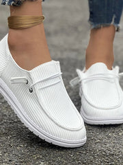 Classic Round Toe Pu Leather Slip-on Flats
