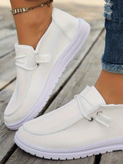 Classic Round Toe Pu Leather Slip-on Flats