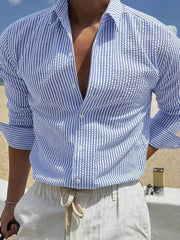 Classic Striped Lapel Shirt