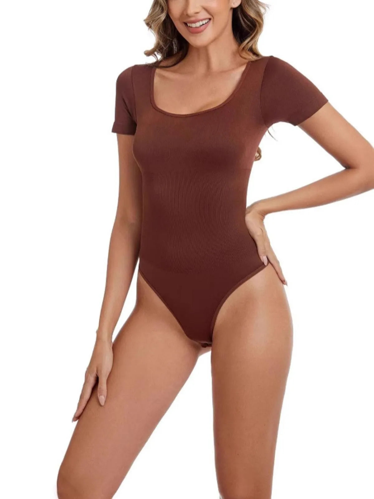 Solid Square Neck High Rise Bodysuits