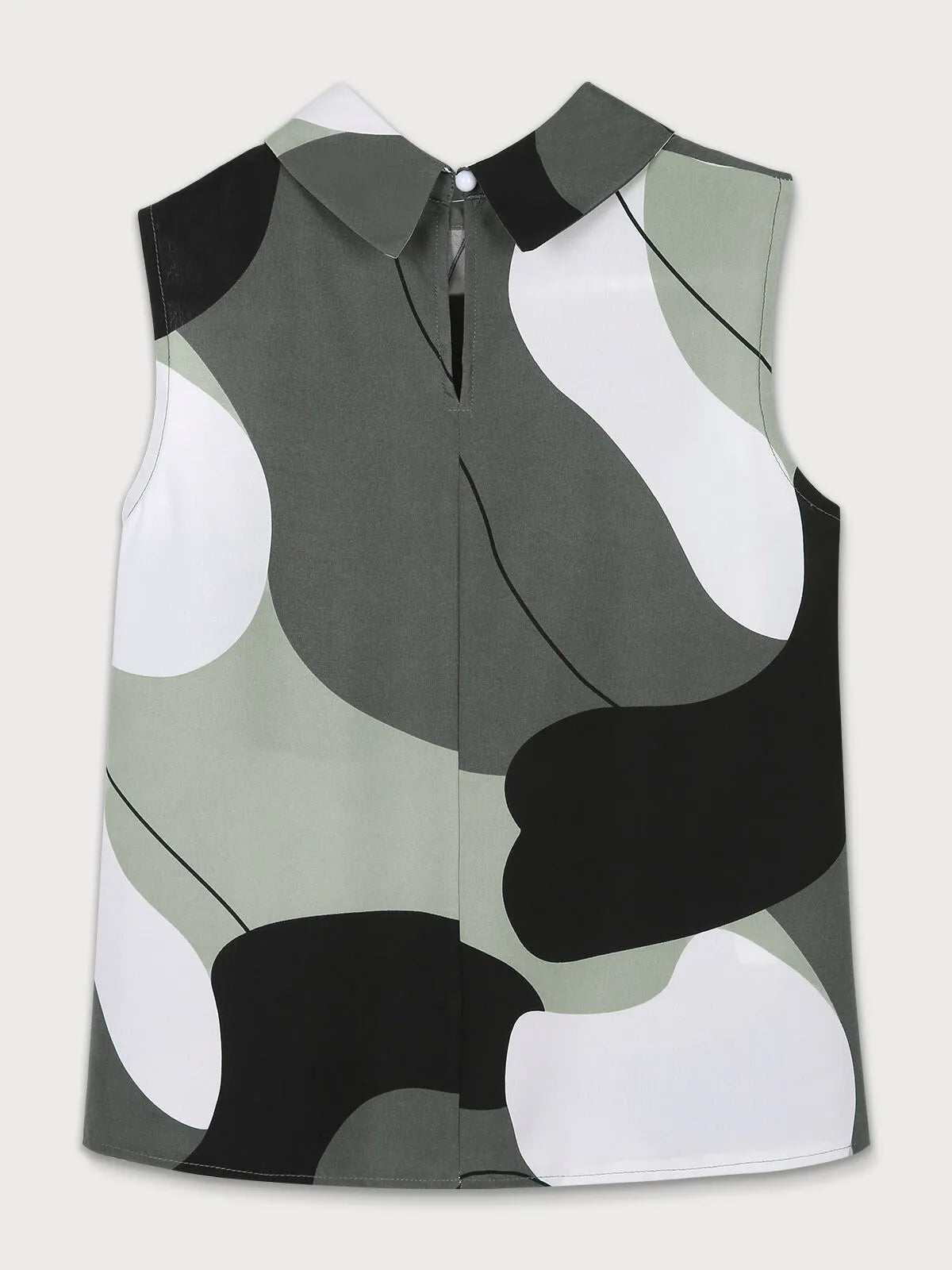 Colorblock Button Round Neck Tank