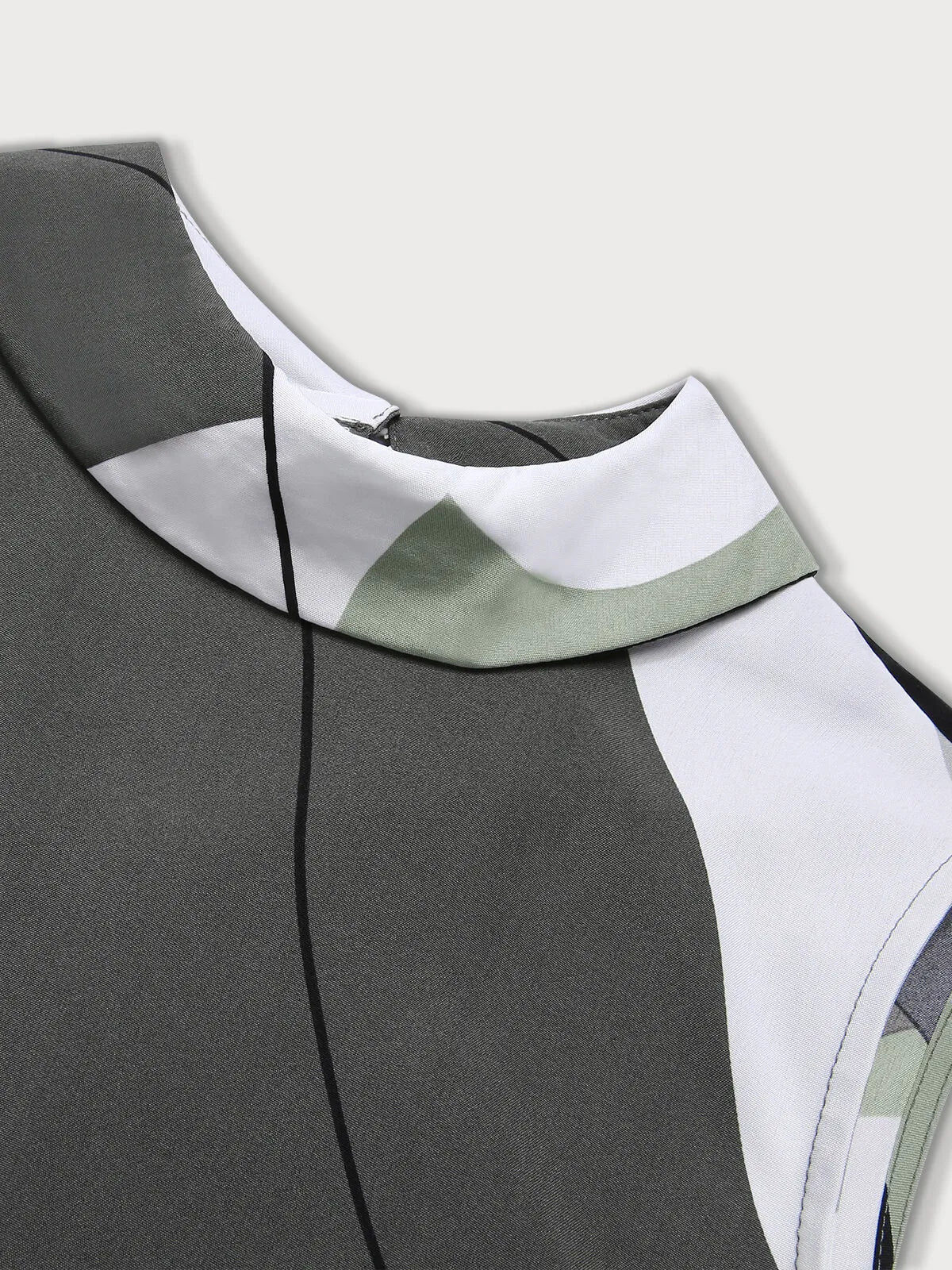 Colorblock Button Round Neck Tank