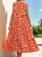Colorblock Fringe V-neck A-line Dress