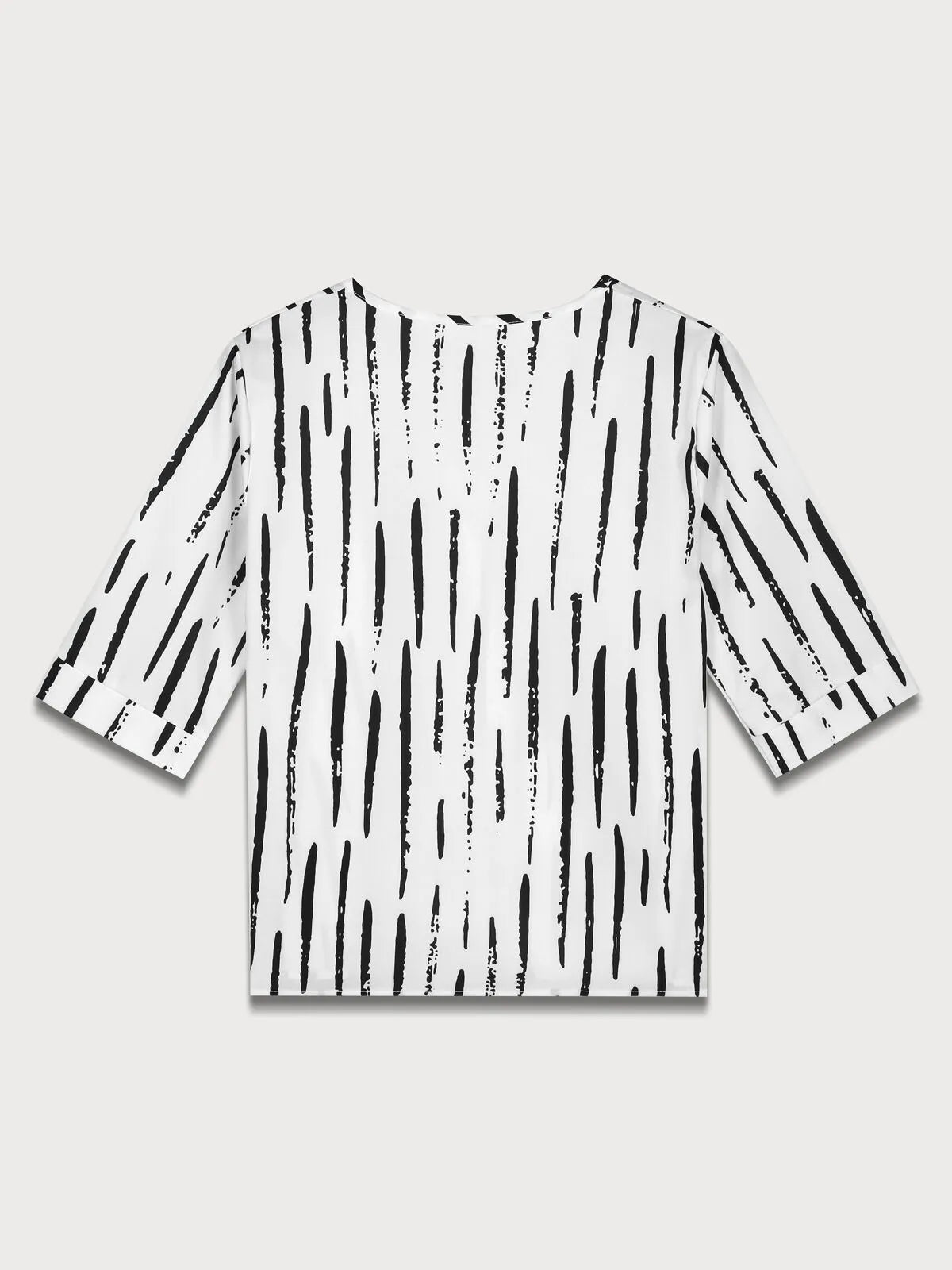 Colorblock Round Neck Blouse & Solid Pants