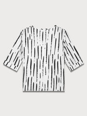 Colorblock Round Neck Blouse & Solid Pants