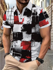 Colorblock Lapel Regular Sleeve Short Sleeve Polo