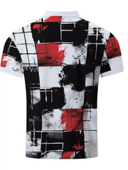 Colorblock Lapel Regular Sleeve Short Sleeve Polo