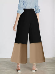 Colorblock Patchwork High Rise Zipper Fly Palazzo Pants