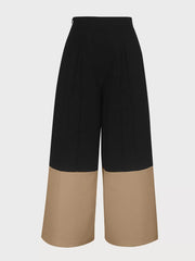 Colorblock Patchwork High Rise Zipper Fly Palazzo Pants
