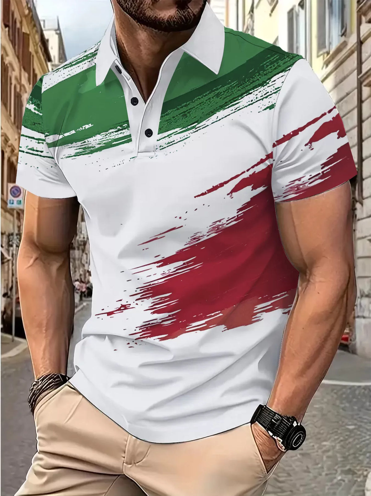 Colorblock Lapel Regular Sleeve Short Sleeve Polo