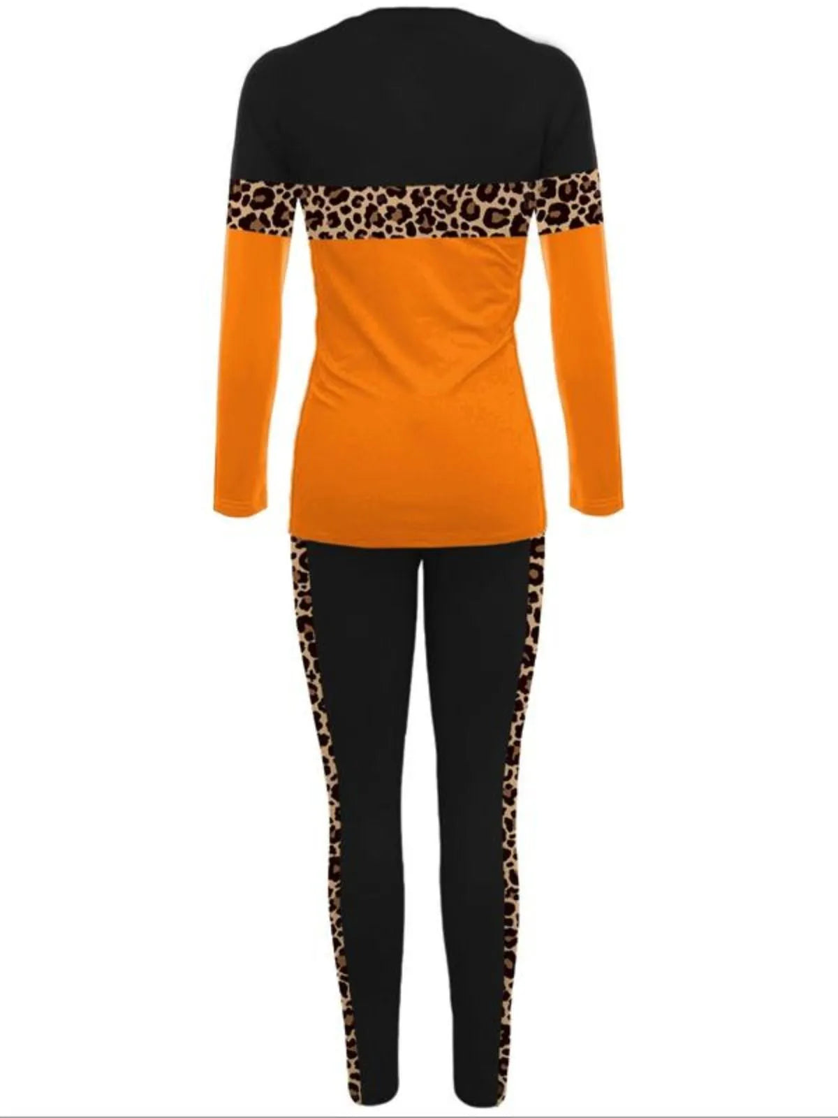 Leopard Patchwork Casual Home Party 2 Piece Set