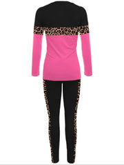 Leopard Patchwork Casual Home Party 2 Piece Set