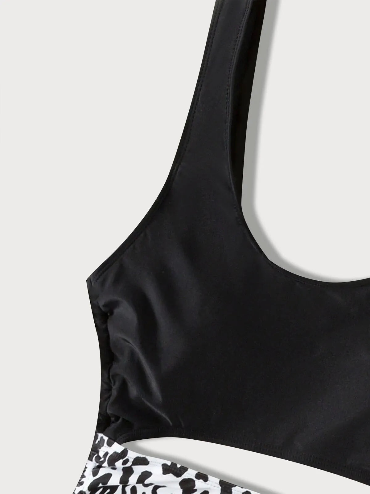 Cow Skin Print Hollow Out Fabric One-piece