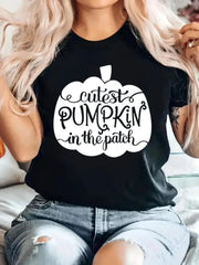 Cutest Pumpkin in the Patch Round Neck T-shirt Gift For Thanksgiving Day