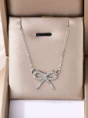 Delicate Crystal Bow Alloy 1pc Necklace