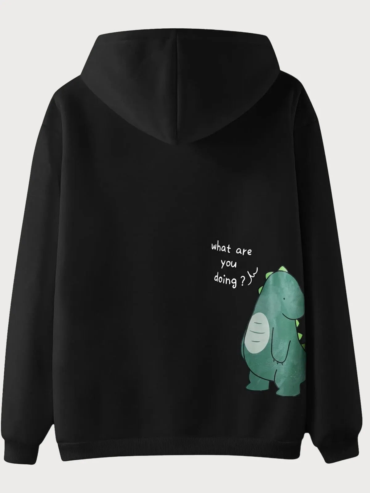 Men Solid Casual Graphic Dinosaur Hoodie