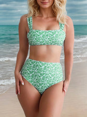 Ditsy Floral Spaghetti Strap Fabric Bikini 