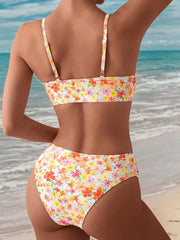 Ditsy Floral Hollow Out High Rise Bikini
