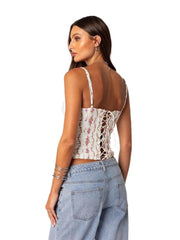 Ditsy Floral Spaghetti Strap Crop Cami