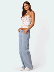 Ditsy Floral Spaghetti Strap Crop Cami