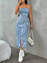 Ditsy Floral Spaghetti Strap Bodycon Dress
