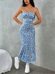 Ditsy Floral Spaghetti Strap Bodycon Dress