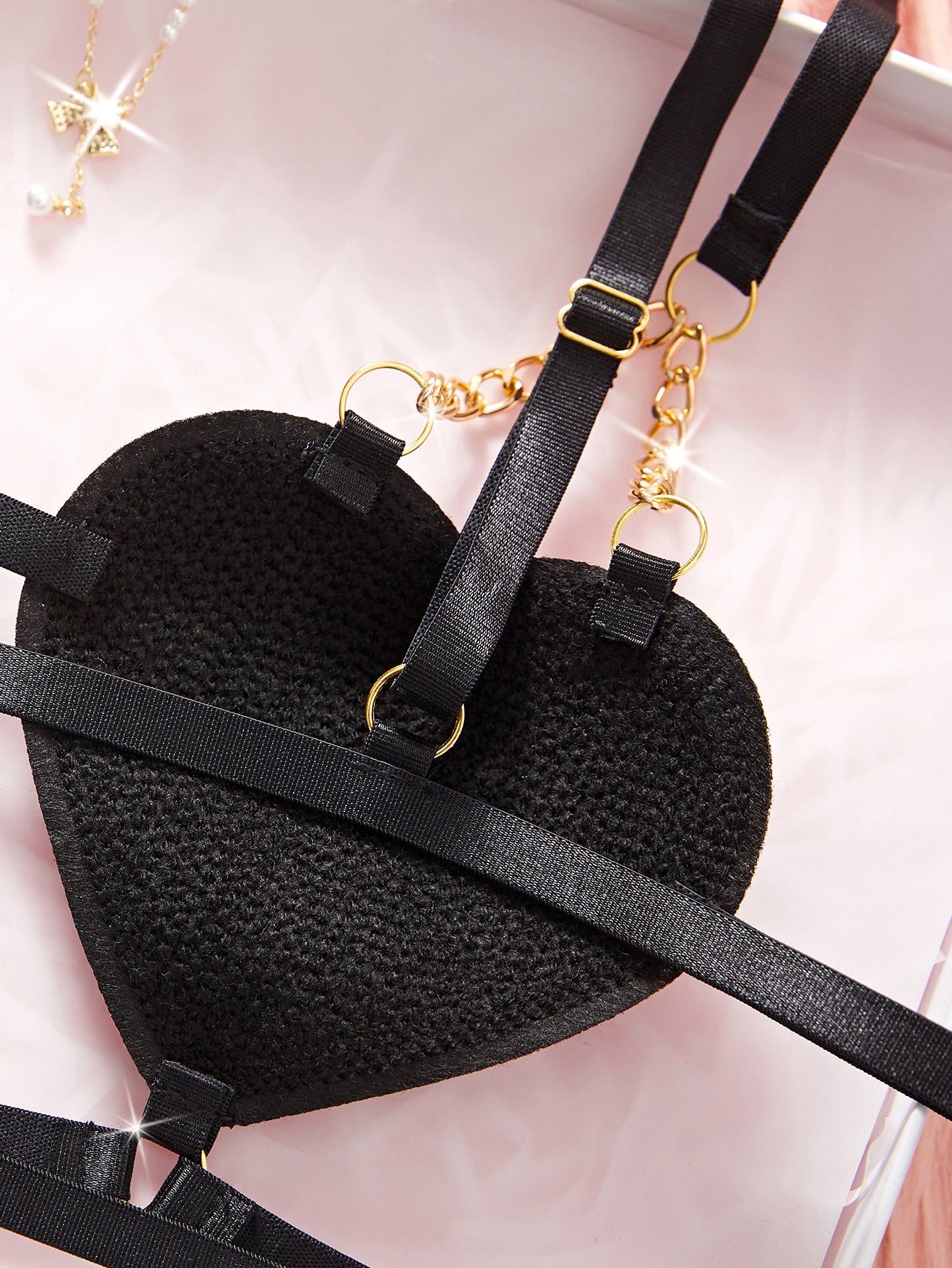 Solid Lace-up Lace Chain Sexy Lingerie