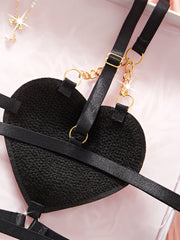 Solid Lace-up Lace Chain Sexy Lingerie