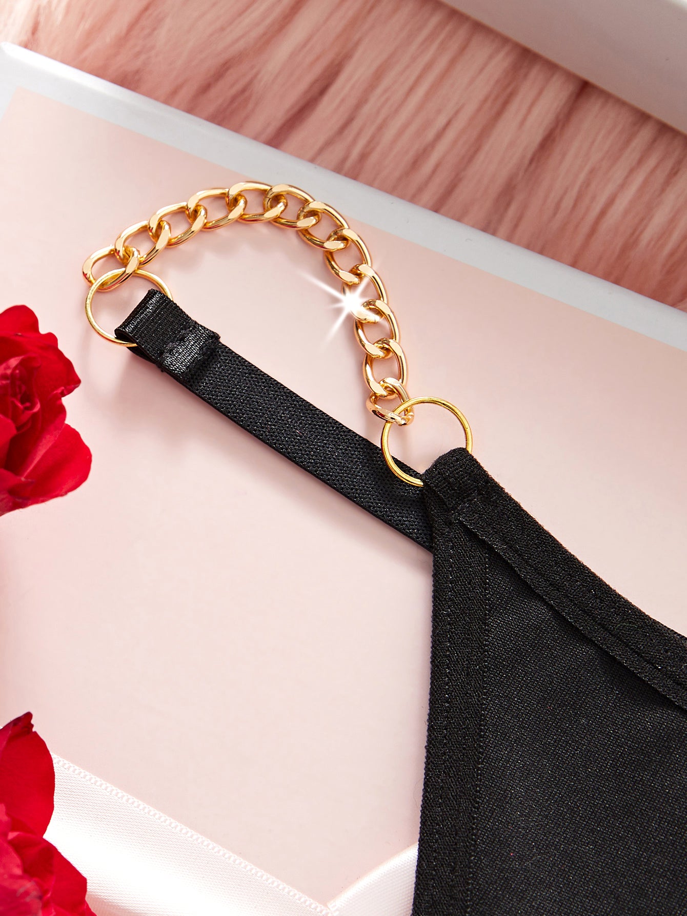 Solid Lace-up Lace Chain Sexy Lingerie