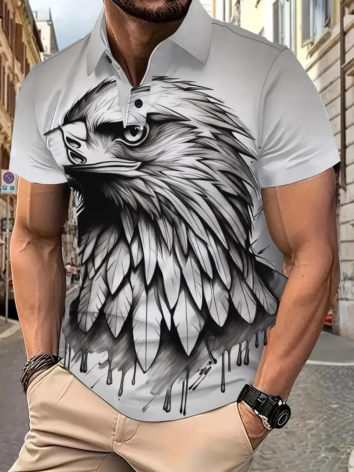 Eagle Animal Print Polo