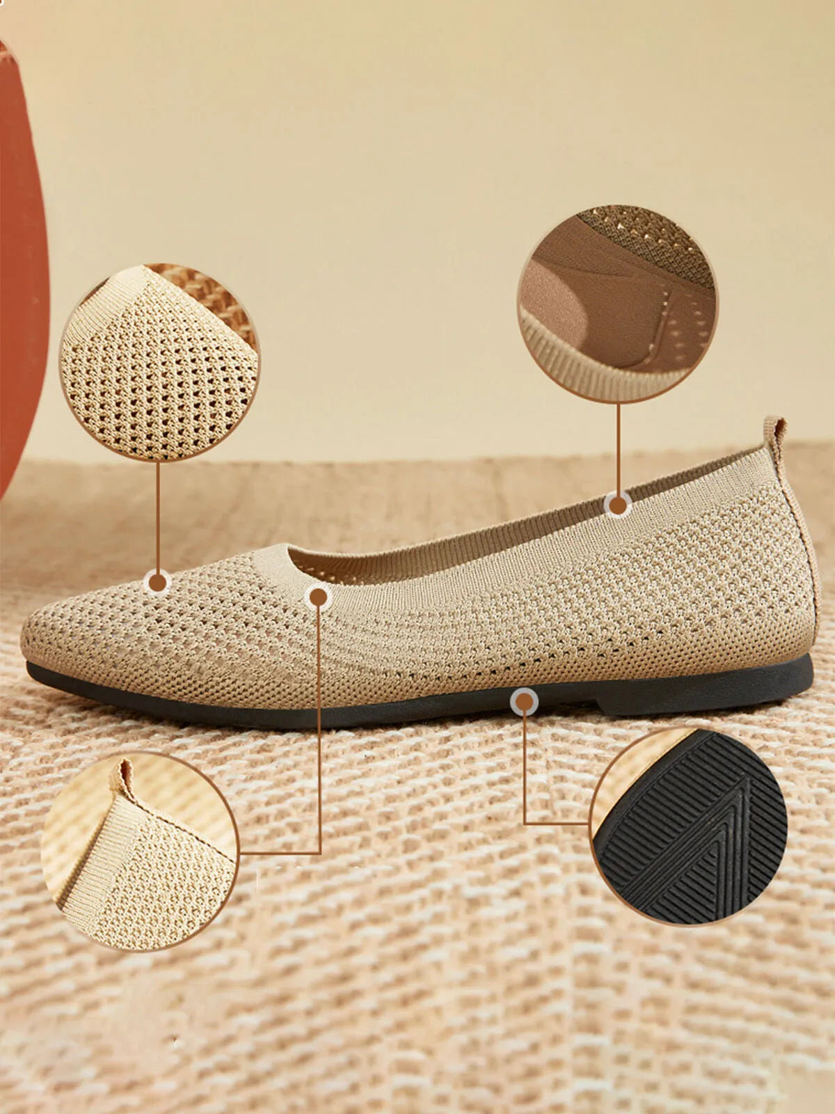 Elegant Snip Toe Breathable Lightweight Work Flats