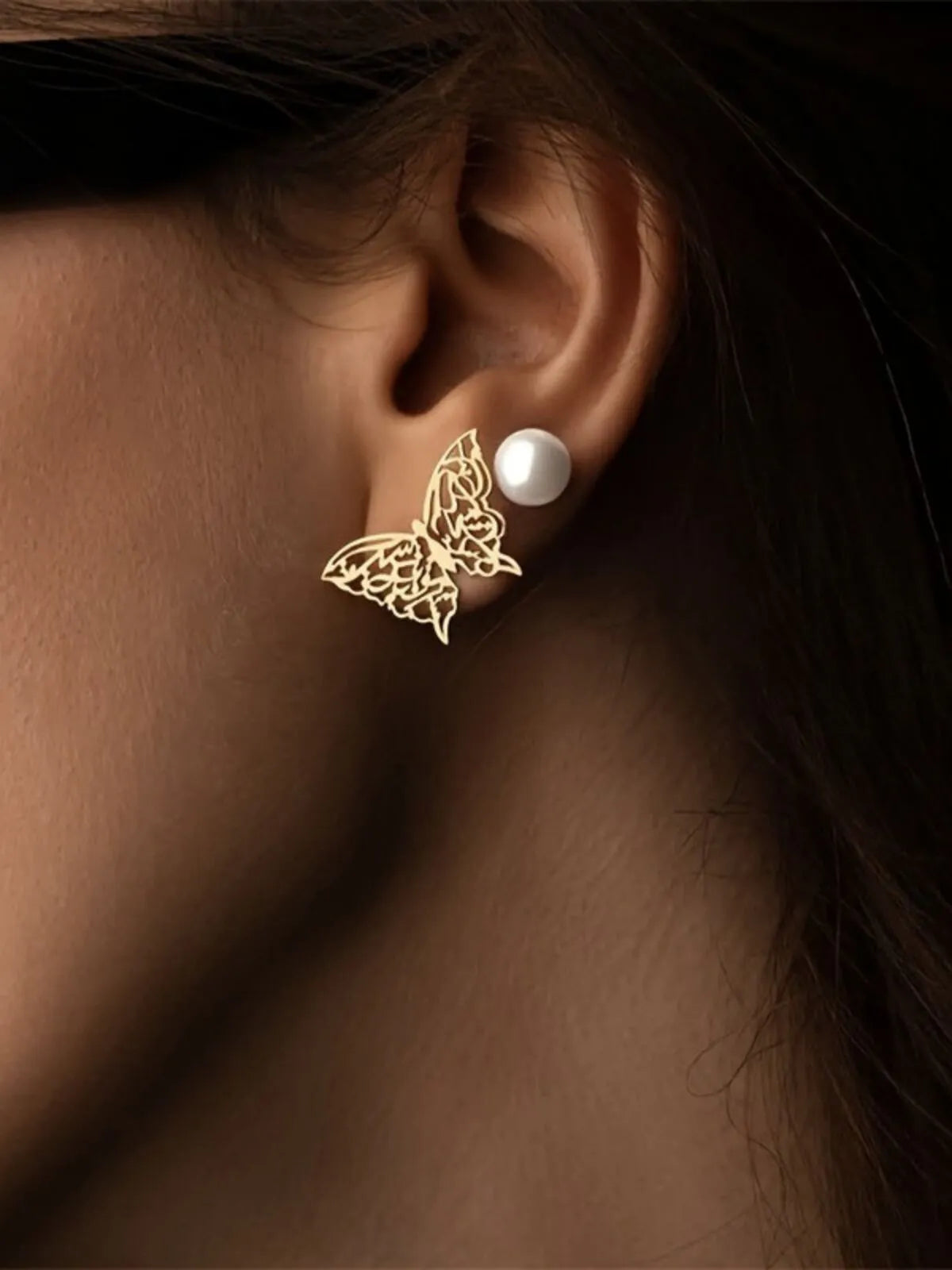 Elegant Style 1 Pair Copper Stud Earrings