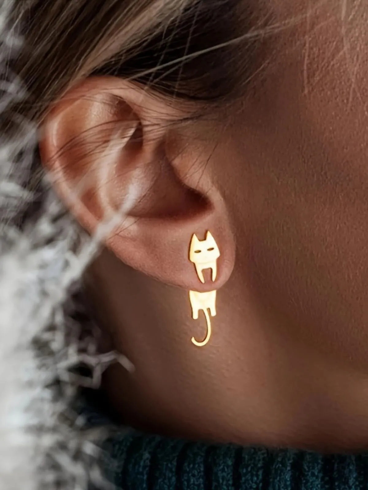 Elegant Style 1 Pair Copper Stud Earrings