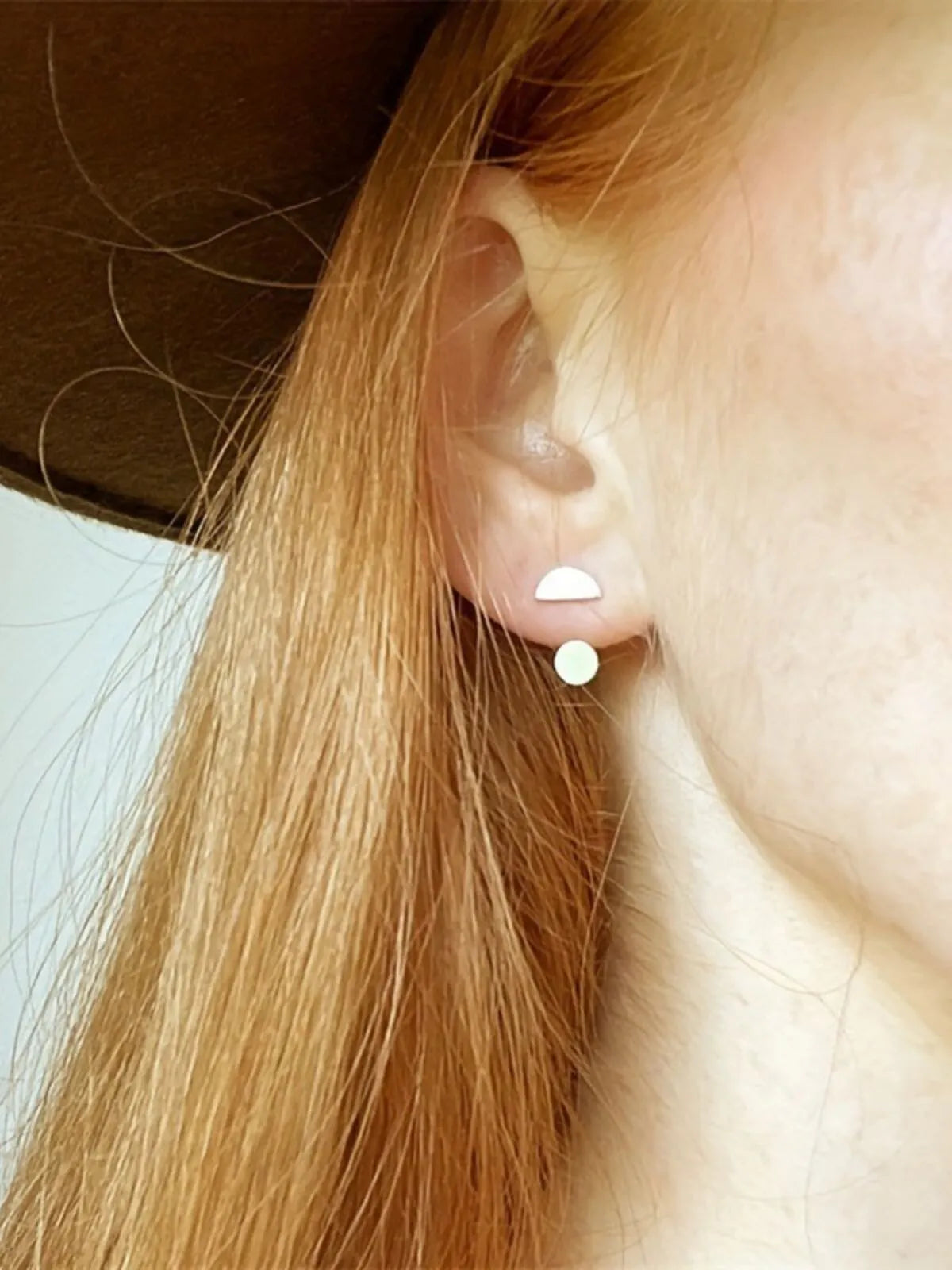 Elegant Style 1 Pair Copper Stud Earrings