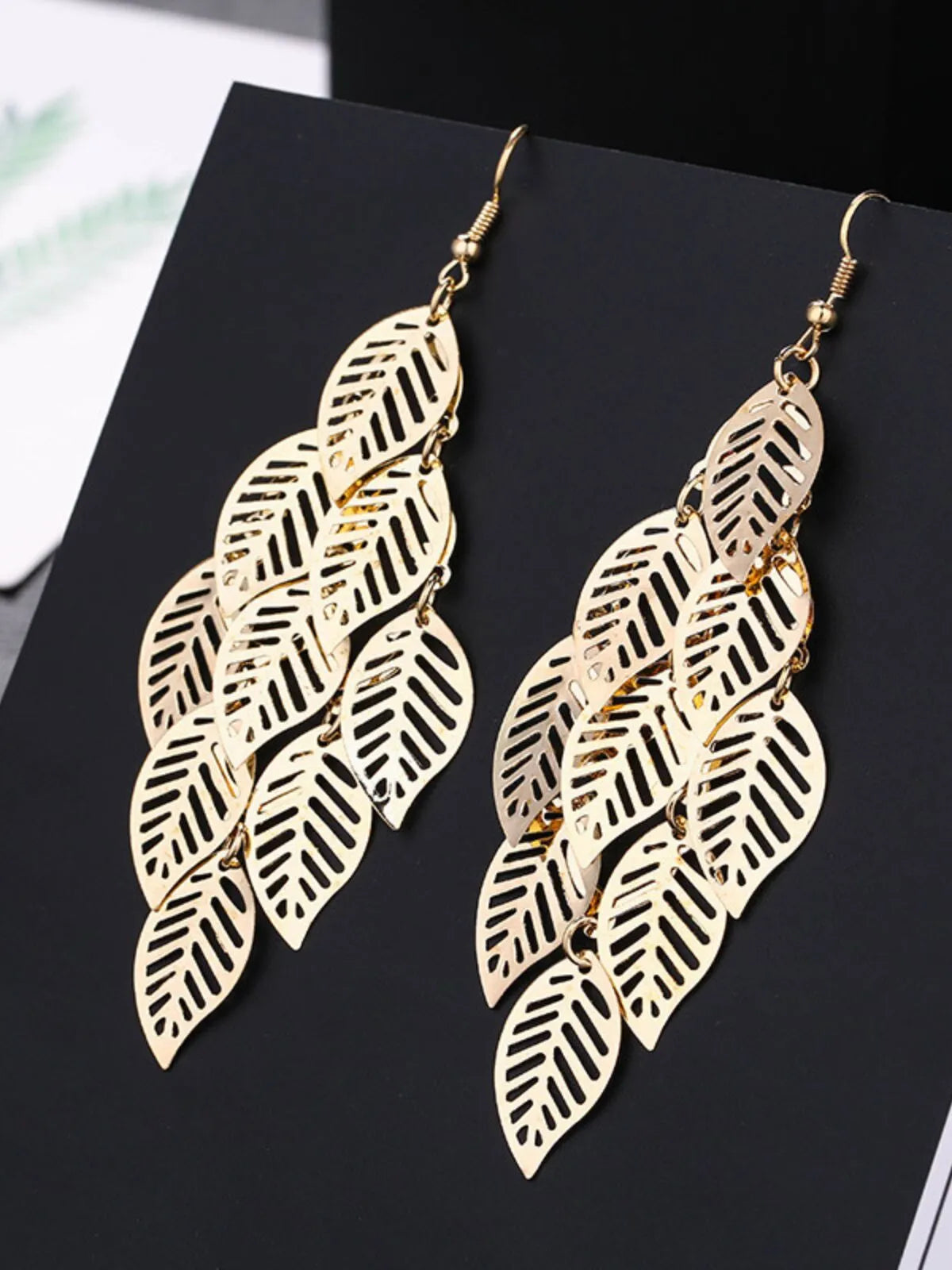 Bohemian Style Handmade Iron Leaf 1 Pair Earrings