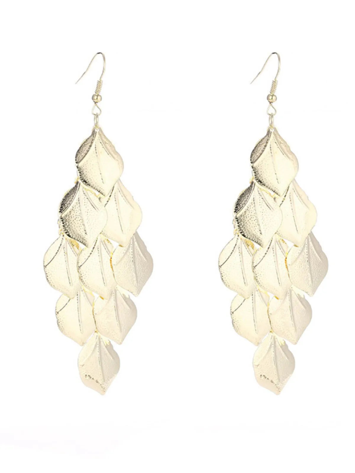 Artisan Crafted Iron Leaf Elegant 1 Pair Earrings