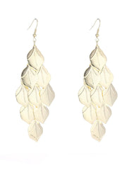 Artisan Crafted Iron Leaf Elegant 1 Pair Earrings