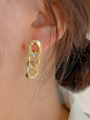 Elegant Style 1 Pair Solid Chain Alloy Earrings