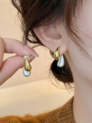 Elegant Style 1 Pair Solid Pearl Alloy Earrings