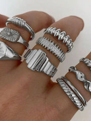 Elegant Style 10-pack Bejeweling Alloy Ring
