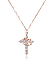 1pc Simple Crown Cross Pendant All-match Exquisite Jewelry Necklace for Women & Men