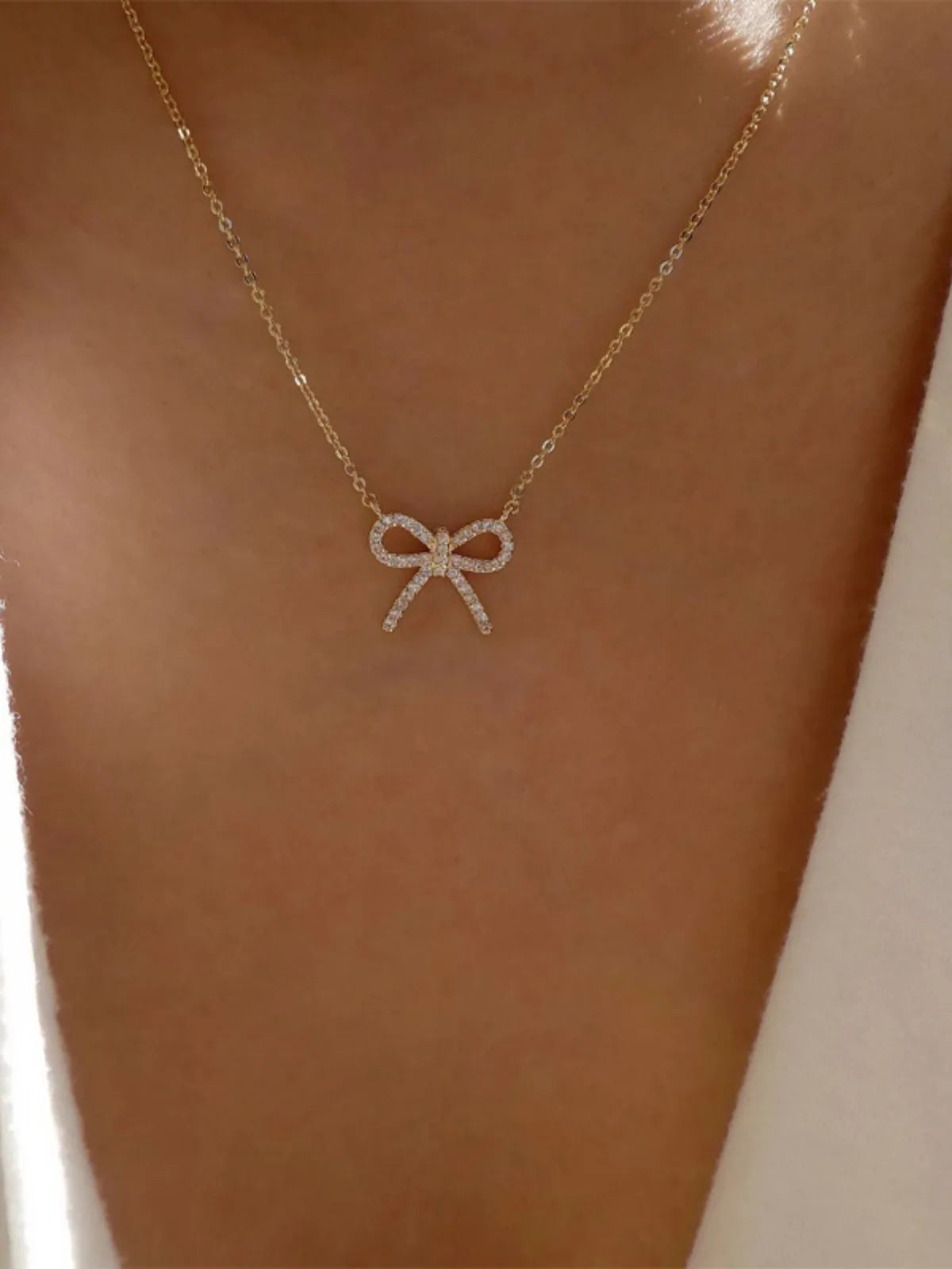 Elegant Style 1pc Bow Alloy Necklace