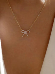 Elegant Style 1pc Bow Alloy Necklace