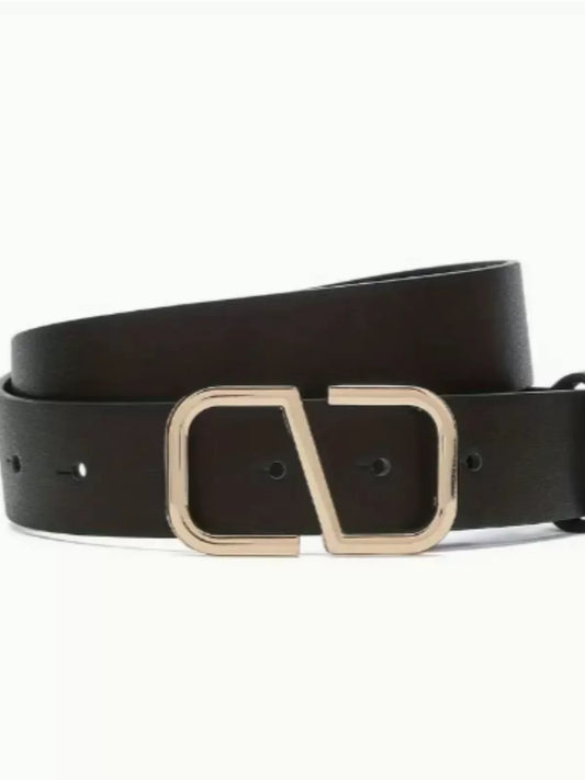 Elegant Style 1pc Solid Metal Button Pu Leather Belt 1200